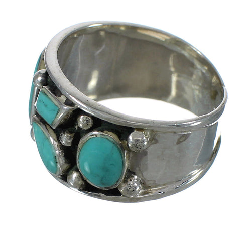 Southwest Sterling Silver Turquoise Jewelry Ring Size 8 FX91322